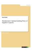 Manufacturer's Optimal Auditing Policy of Supplier's Capacity