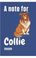 A note for Collie mom