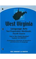 West Virginia Language Arts Test Preparation Workbook, Fourth Course: Help for West Virginia Educational Standards Test (WESTEST)