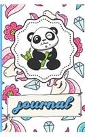 Panda Bear Unicorns Diamonds Hearts And Flowers Journal