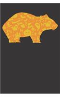 Notebook: Wombat Halloween Party Pumpkin Pattern Gift Dot Grid Dotted 6x9 120 Pages