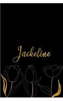 Jackeline: Personalized Writing Journal for Women - Elegant Black and Gold