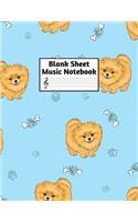 Blank Sheet Music Notebook: Easy Blank Staff Manuscript Book Large 8.5 X 11 Inches Musician Paper Wide 12 Staves Per Page for Piano, Flute, Violin, Guitar, Trumpet, Drums, Cell