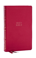 Nkjv, Compact Center-Column Reference Bible, Dark Rose Leathersoft, Red Letter, Comfort Print