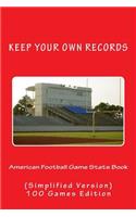 American Football Game Stats Book