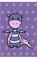 Cute Animals Journal - Little Dragon (Dotty-Purple): 100 page 6" x 9" Ruled Notebook: Inspirational Journal, Blank Notebook, Blank Journal, Lined Notebook, Blank Diary