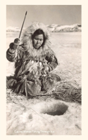 Vintage Journal Indigenous Alaskan Woman Ice Fishing