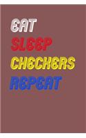 Eat Sleep checkers Repeat Notebook Fan Sport Gift: Lined Notebook / Journal Gift, 120 Pages, 6x9, Soft Cover, Matte Finish