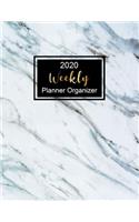 Weekly Planner Organizer: 1Years Weekly Planner, Daily and Weekly Calendar Agenda Organizer, Personal Planner Organizer and Calendar Planner) Golden and Marble Texture Cover 
