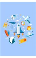 Rocket Ship in Outer Space Journal for the Aspiring Astronaut