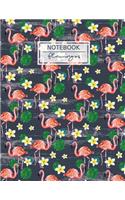 Cute Flamingos Notebook Journal: Flamingos Notebook, Pink and Gray Notebook, Composition Book, Journal, 8.5 x 11 inch 110 page, Wide Ruled