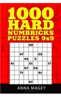 1000 Hard Numbricks Puzzles 9x9: Numbricks Puzzle Book for Adults