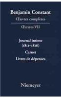 Journal intime (1811–1816). Carnet. Livres de dépenses