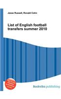 List of English Football Transfers Summer 2010