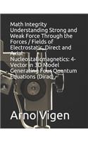 Math Integrity Understanding Strong and Weak Force Through the Forces / Fields of Electrostatic, Direct and Axial Nucleostaticmagnetics: 4-Vector in 3D Model Generating Four Quantum Equations (Dirac)