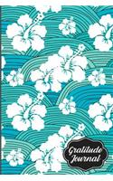 Gratitude Journal: Aquamarine Wave Hawaiian Hibiscus Pattern Journal