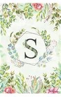 S - Monogrammed Floral Journal