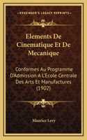 Elements De Cinematique Et De Mecanique