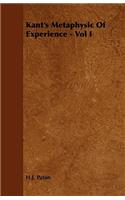 Kant's Metaphysic of Experience - Vol I