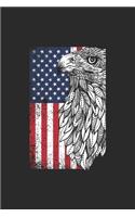 Eagle USA Flag: Eagles Notebook, Blank Lined (6" x 9" - 120 pages) Animal Themed Notebook for Daily Journal, Diary, and Gift