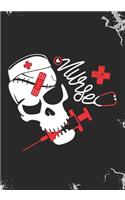 Nurse: Blank Lined Journal Notebook for RN Nurses, Medical healthcare Nurse practitioners Halloween Skull Day Of The Dead gift