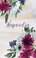 Kassandra: Personalized Journal Gift Idea for Women (Burgundy and White Mums)