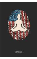 Notebook: USA Yoga Themed Notebook (6x9 inches) with Blank Pages ideal as a Red White Blue fingerprint American Flag Journal. Perfect as a Vinyasa Meditation 