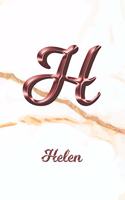 Helen: Sketchbook - Blank Imaginative Sketch Book Paper - Letter H Rose Gold White Marble Pink Effect Cover - Teach & Practice Drawing for Experienced & As