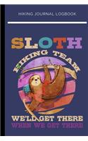 Hiking Journal Logbook Sloth Hiking Team