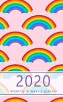 2020 Monthly & Weekly Planner: Hourly appointment planner. 7 full daily columns. Schedule, arrange, plan events. Monday start week. 9.0" x 6.0". Portable. (Rainbow pattern. Soft m
