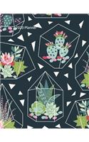 2020 Planner: Deep Green Cactus Succulent 2020 Organizer; Monthly and Weekly 2020 Planner Journal