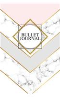Bullet Journal: Marble + Gold Bullet Journal - 120-Page 1/4 Inch Dot Grid Notebook - 6 X 9 Marble & Gold Perfect Bound Softcover