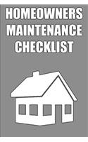 Homeowners Maintenance Checklist