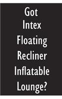 Got Intex Floating Recliner Inflatable Lounge?: Intex Floating Recliner Inflatable Lounge Diary Journal