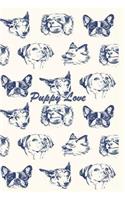 Puppy Love: 124 Page Softcover, Has Lined Pages with a Dog Border, College Rule Composition (6