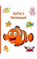 Sofia's Notebook: 7.44 X 9.69, 160 Wide-Ruled Pages