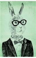 Journal Notebook Hipster Rabbit: Lined and Numbered Pages With Index Blank Journal For Journaling, Writing, Planning and Doodling.(37 Lined Journal Notebook)