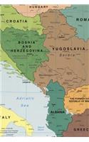 Modern Map of the Balkan Nations in Europe Journal: Take Notes, Write Down Memories in this 150 Page Lined Journal