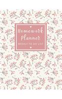Homework Planner Weekly to Do List