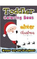 Winter Christmas Toddler Coloring Book 50 Pages very easy for beginners