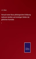 Versuch einer bloss philologischen Erklärung mehrerer dunklen und streitigen Stellen der göttlichen Komödie