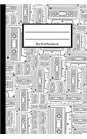 Dot Grid Notebook: Cassette Tape Pattern 6 x 9" Journal with Index and 150 numbered pages