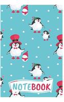 Notebook: Cute Penguin Composition Notebook/Journal for Adult/Children Animals Lovers to Writing (6x9 Inch. 15.24x22.86 cm.) Lined Paper 120 Blank Pages (HAT 