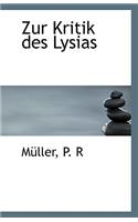 Zur Kritik Des Lysias
