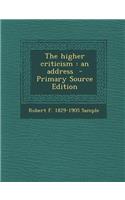 Higher Criticism: An Address