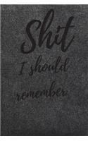 Shit I should remember: Internet Password Logbook, Journal & Notebook, Log Book For Disorganized People