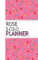 Rose: : 2020 Personalized Planner: One page per week: Pink sprinkle design