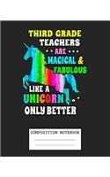 Composition Notebook: Unicorn Kids Soft Glossy Cover Wide Ruled Blank Lined Unicorns Journal Paper 7.5 x 9.25 Inches 110 Pages