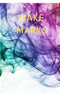 Make Marks: 90 Pages of 6 X 9 Inch Bound Top Half White Blank Bottom Half College Ruled