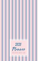 2020 Planner Horizontal Weekly View: Minimalist Design Ready for You to Decorate with Your Favorite Planning Accessories Pink purple Lavender Thin Vertical Stripes